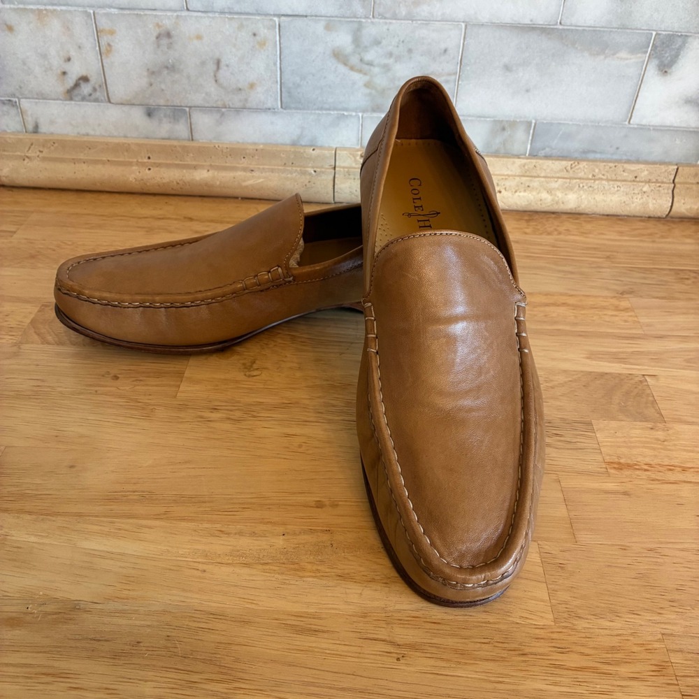 Cole Haan Loafers Mens 11.5 Tan Leather Grant Moc Toe Slip On Hampton Shoes
